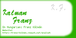 kalman franz business card