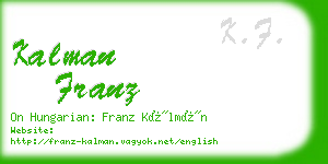 kalman franz business card